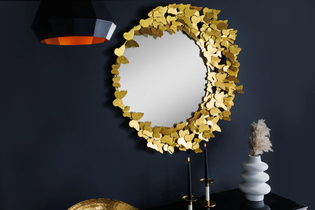 Mirror Butterfly Asymmetrical 78cm Metal Gold