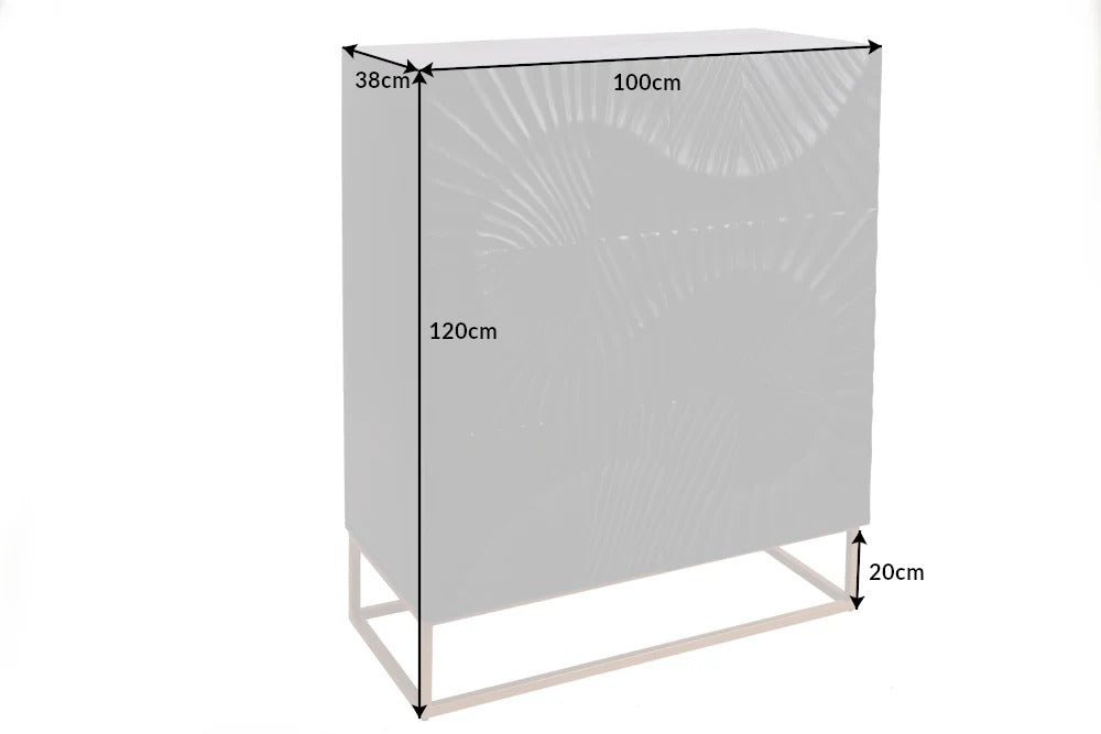 Cabinet Fossil 120cm Mango Wood Black