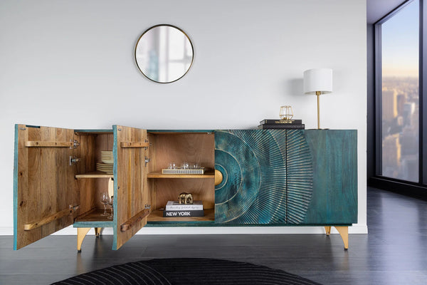 Sideboard Golden Eye 177cm Mango Wood Turquoise