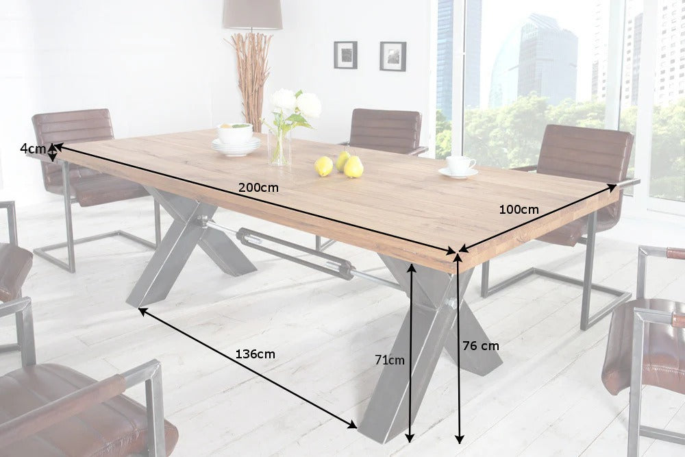 Dining Table Viking 200cm Oak Wood Natural