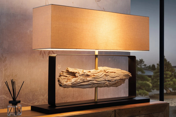 Table Lamp Rousilique 80cm Teak Wood Natural
