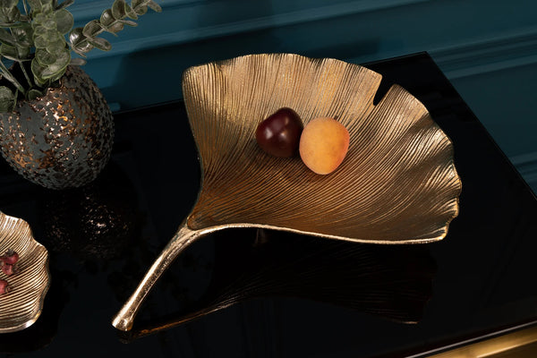 Decorative Bowl Ginkgo 42cm Metal Gold