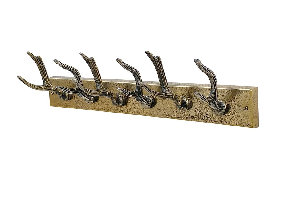 Wall Coatrack Deer 50cm Metal Brass