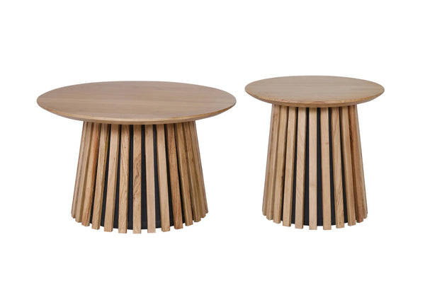 Set Of Two Coffee Tables Yoko 50cm/70cm Acacia Wood Natural