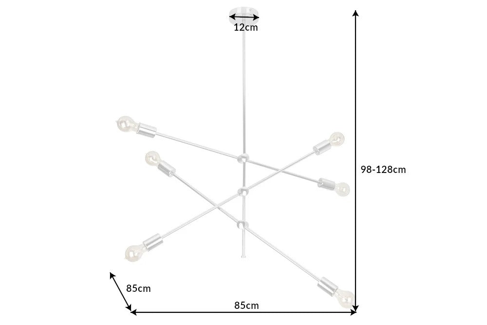 Hanging Lamp Variation 128cm Metal Silver