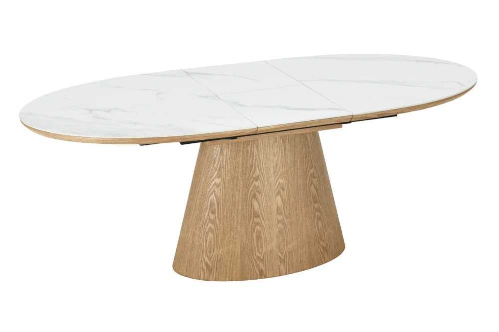 Extendable Dining Table Unique 160-200cm Ceramic White