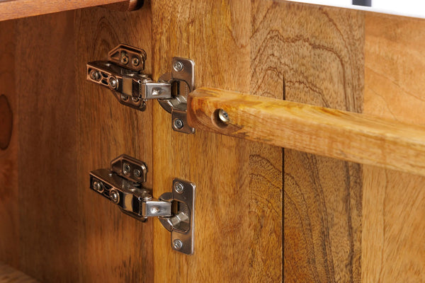 Cabinet Line Art 120cm Mango Wood Brown