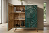 Cabinet Fossil 120cm Mango Wood Turquoise
