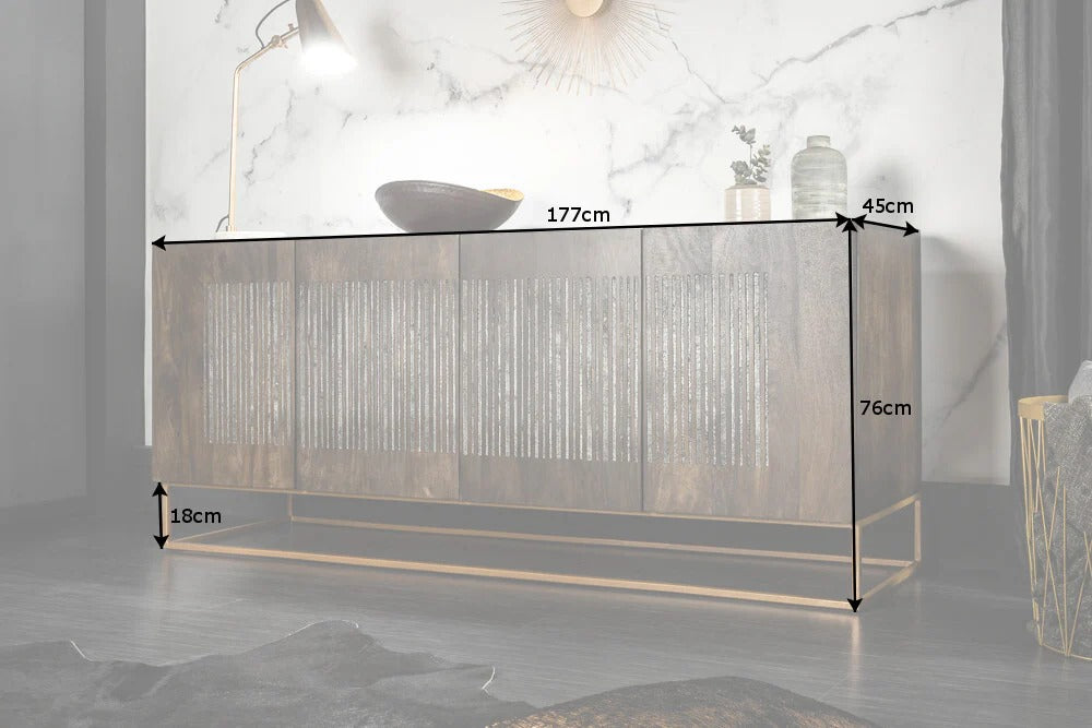 Sideboard Obsidian 177cm Mango Wood Brown Agate
