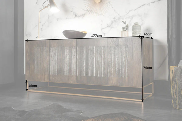 Sideboard Obsidian 177cm Mango Wood Brown Agate