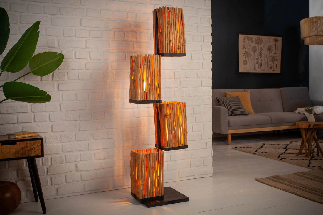 Floor Lamp Euphoria 154cm Longan Wood Natural