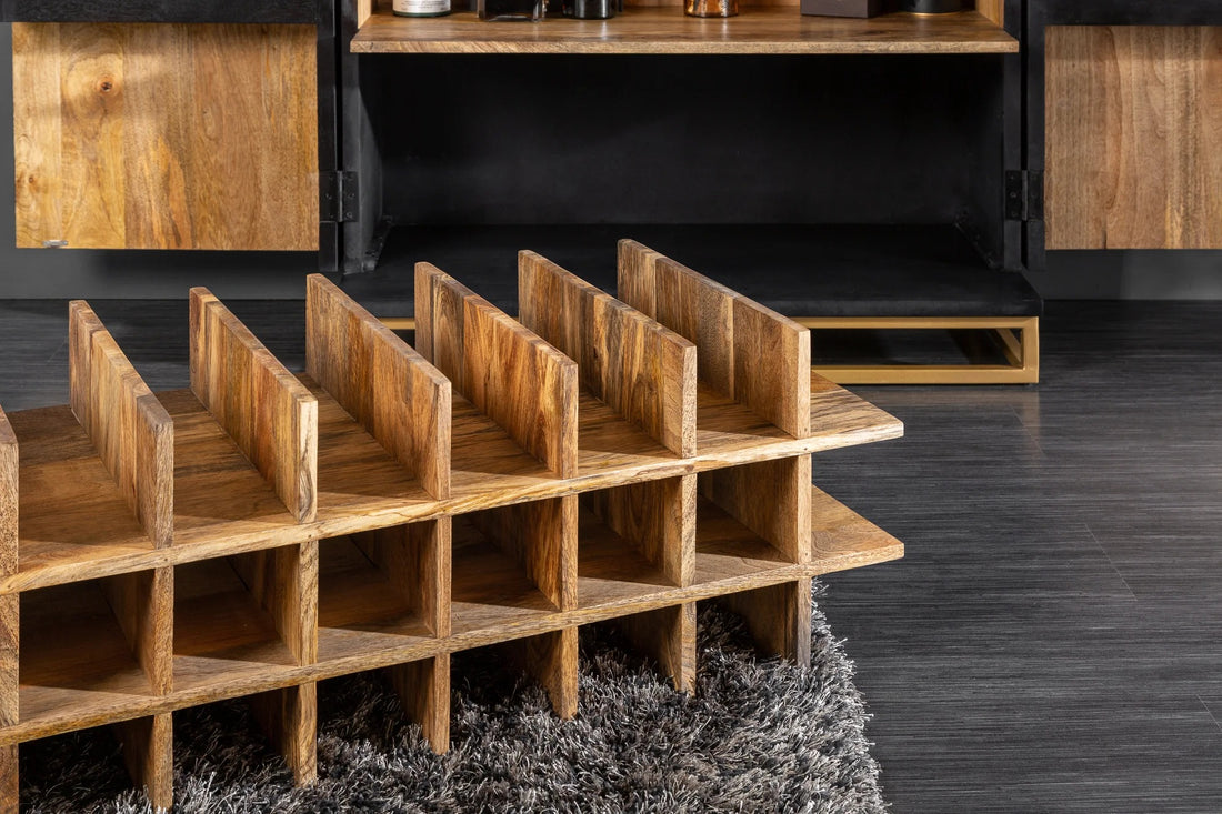 Bar Cabinet Fossil 141cm Mango Wood Black