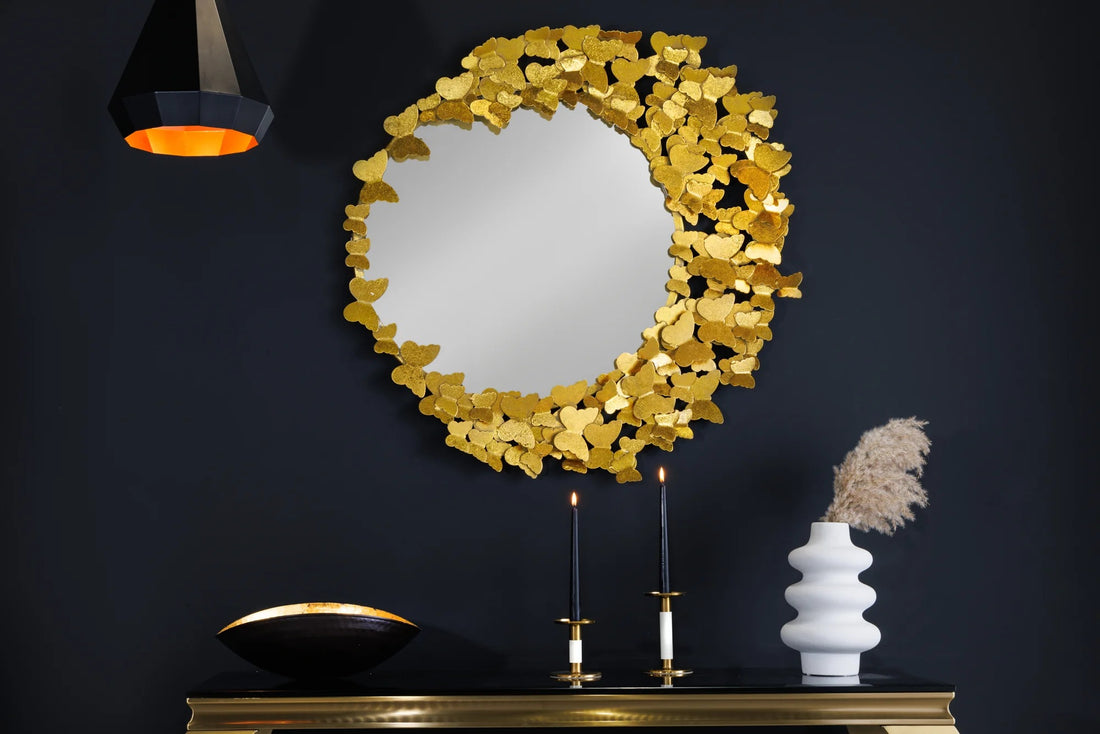 Mirror Butterfly Asymmetrical 78cm Metal Gold