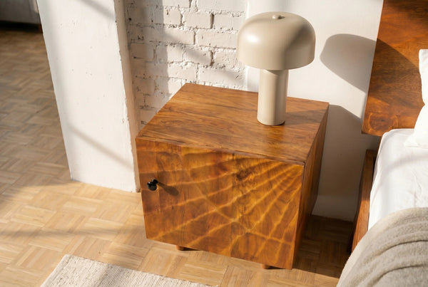 Bedside Table Fossil 50cm Mango Wood Brown