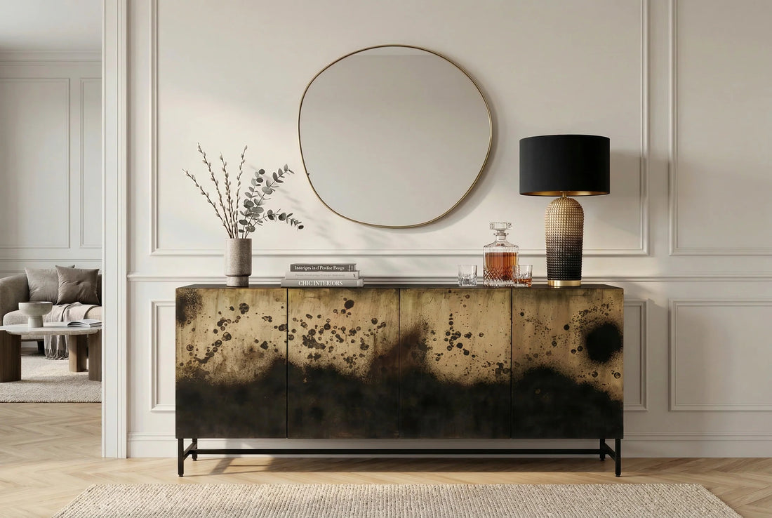 Sideboard Oxid 177cm Mango Wood Black Gold