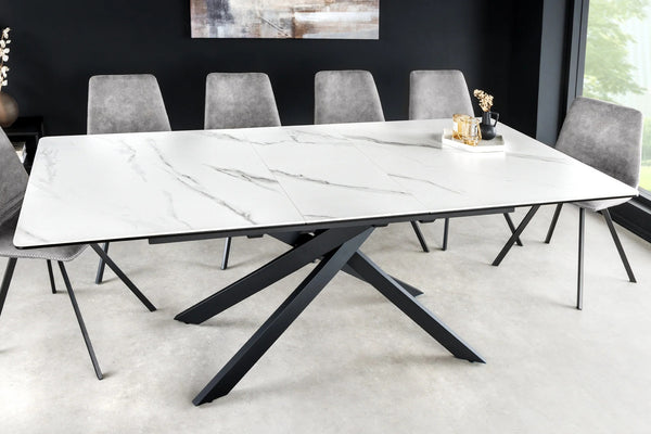 Extendable Dining Table Alpine 160-200cm Ceramic Marble Look