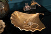 Decorative Bowl Ginkgo 33cm Metal Gold