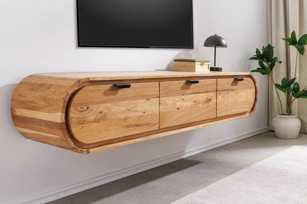 Floating TV Stand Leno 160cm Acacia Wood Natural