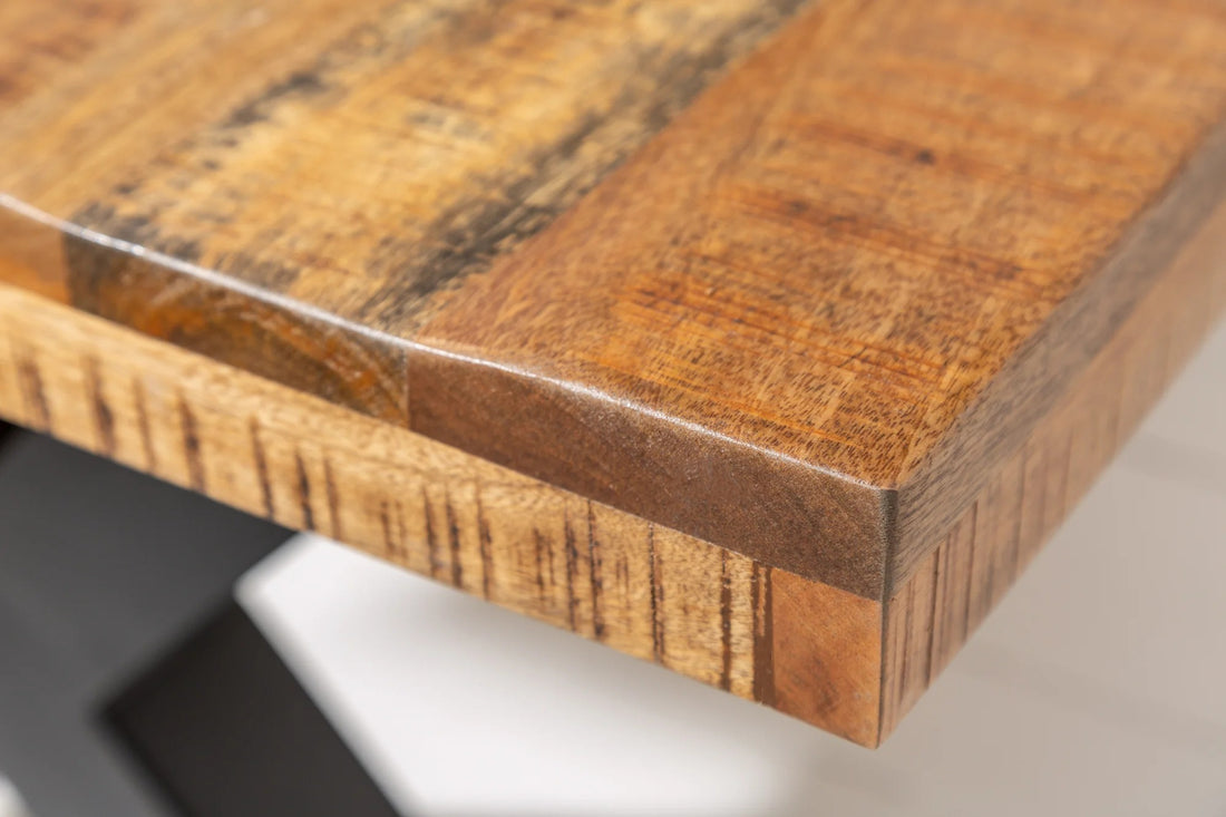 Dining Table Blacksmith 240cm Mango Wood Natural X-Frame