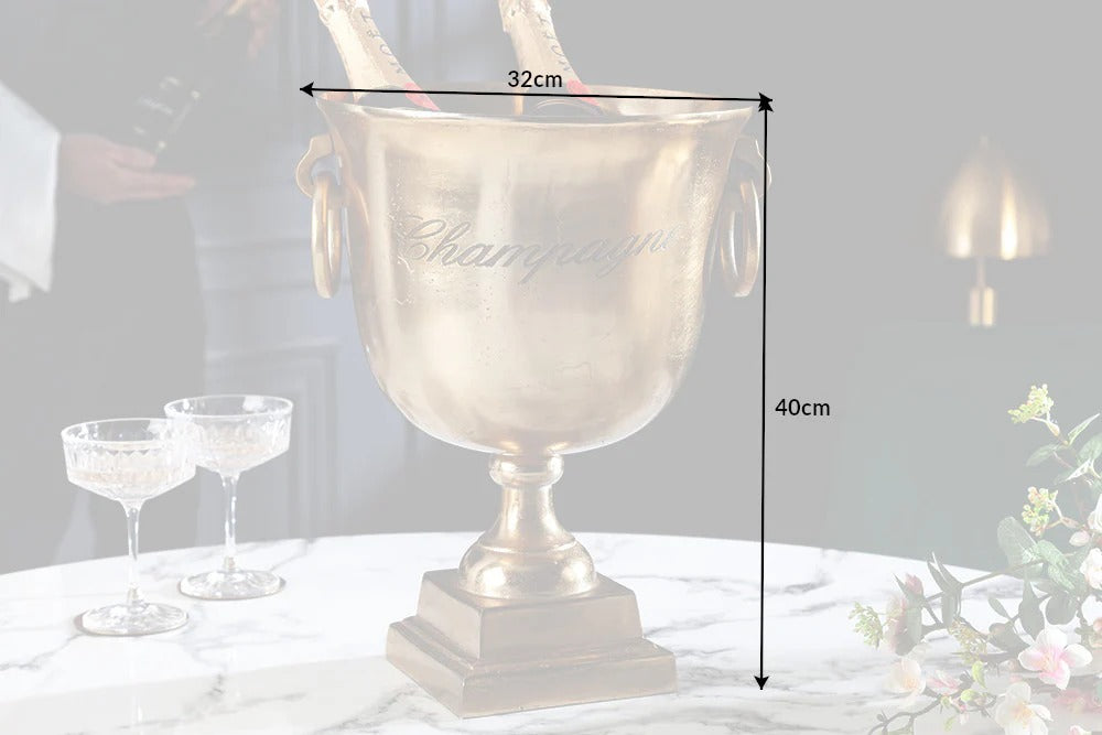 Champagne Cooler 40cm Metal Gold