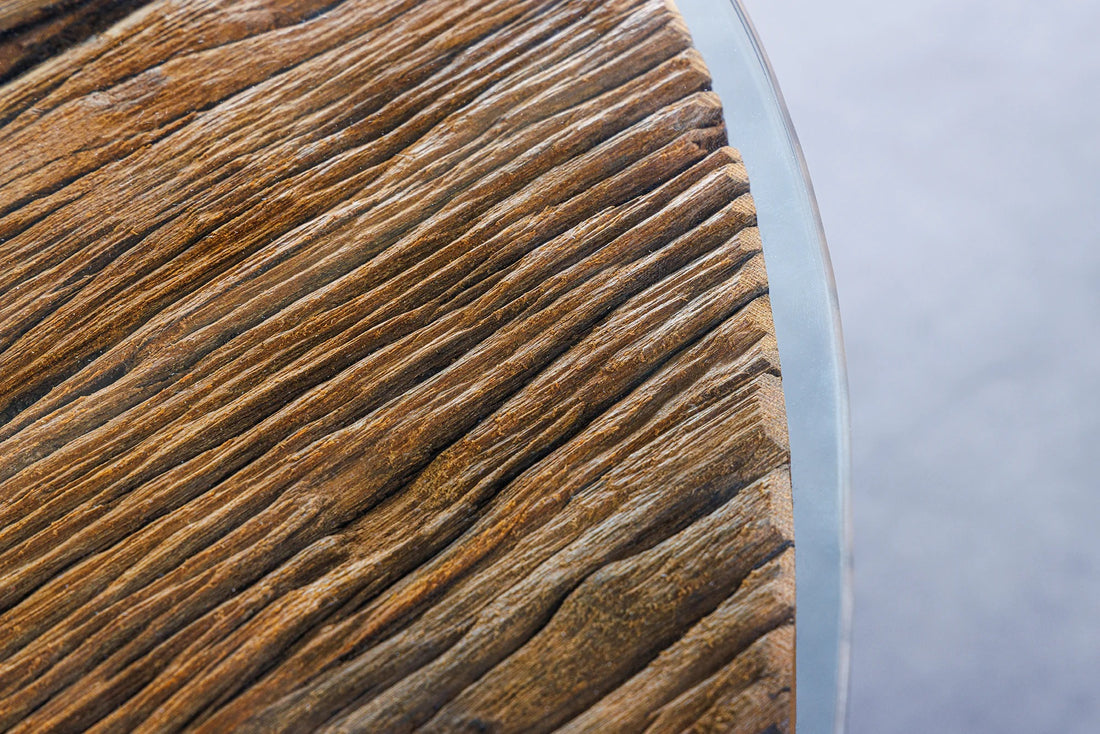 Oval Dining Table Barracuda 220cm Teak Wood Brown Cross Frame With Glass Top