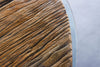 Oval Dining Table Barracuda 220cm Teak Wood Brown Cross Frame With Glass Top