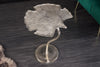 Side Table Ginkgo 55cm Metal Silver