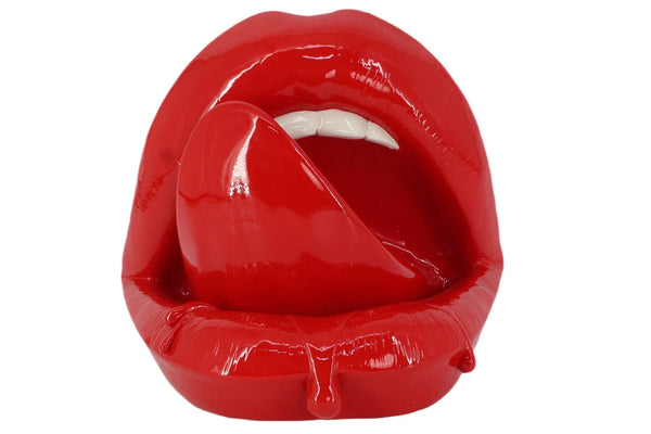 Decoration Figure Lip 25cm Polyresin Red