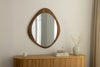Wall Mirror Organic 89cm Walnut Look Brown