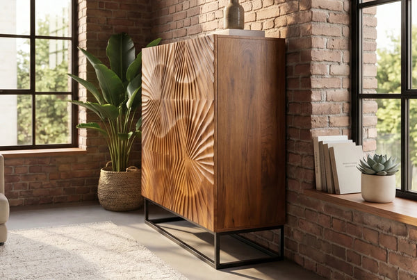 Cabinet Fossil 120cm Mango Wood Brown