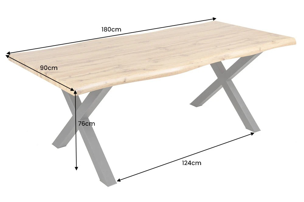 Dining Table Cortez 180cm Wild Oak Look X-Frame
