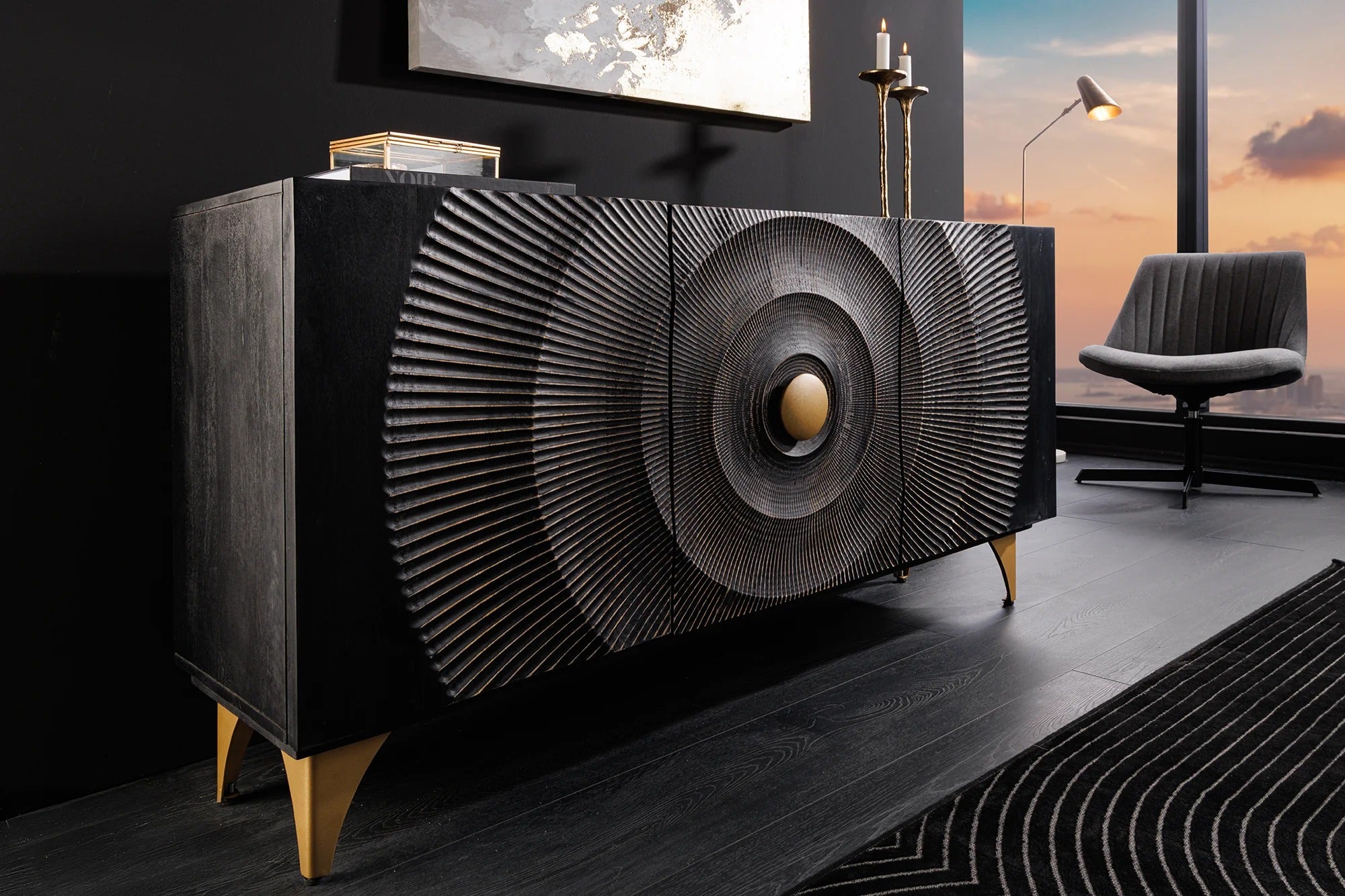 Sideboard Golden Eye 140cm Mango Wood Black