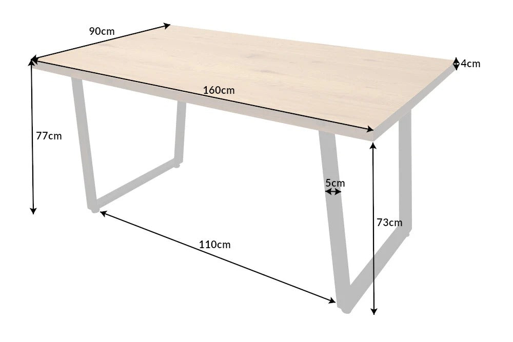 Dining Table Loft 160cm Oak Look