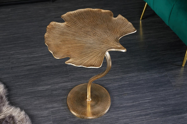 Side Table Ginkgo 55cm Metal Gold