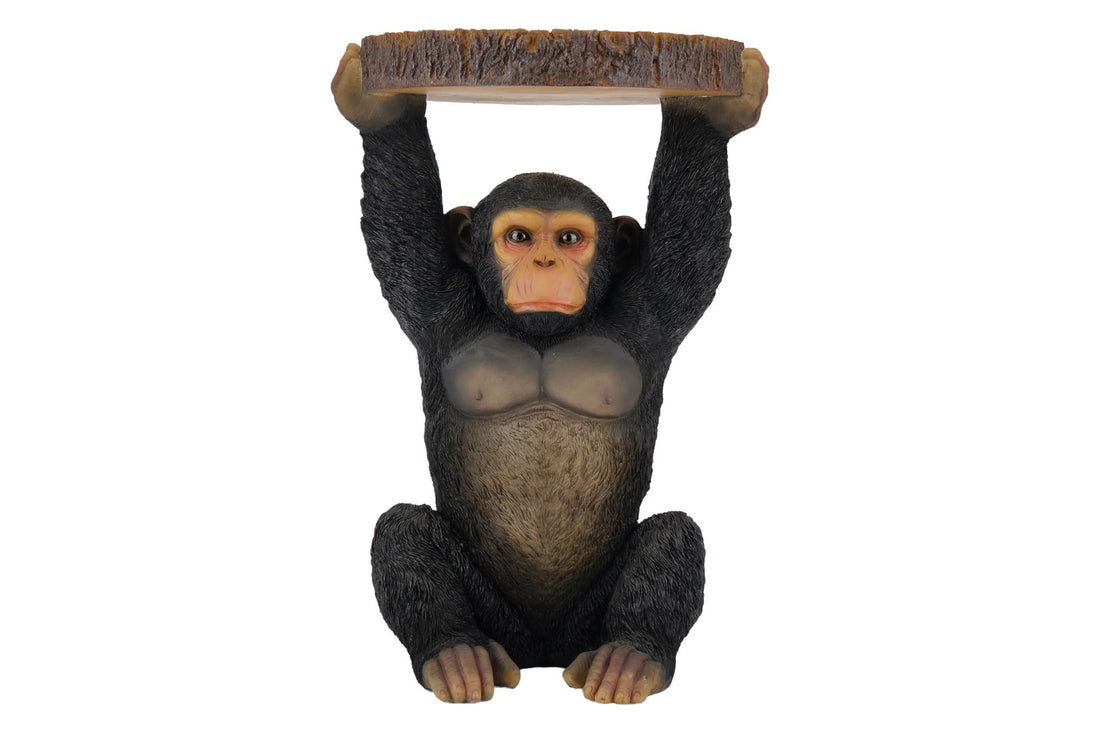 Round Side Table Monkey 52cm Polyresin
