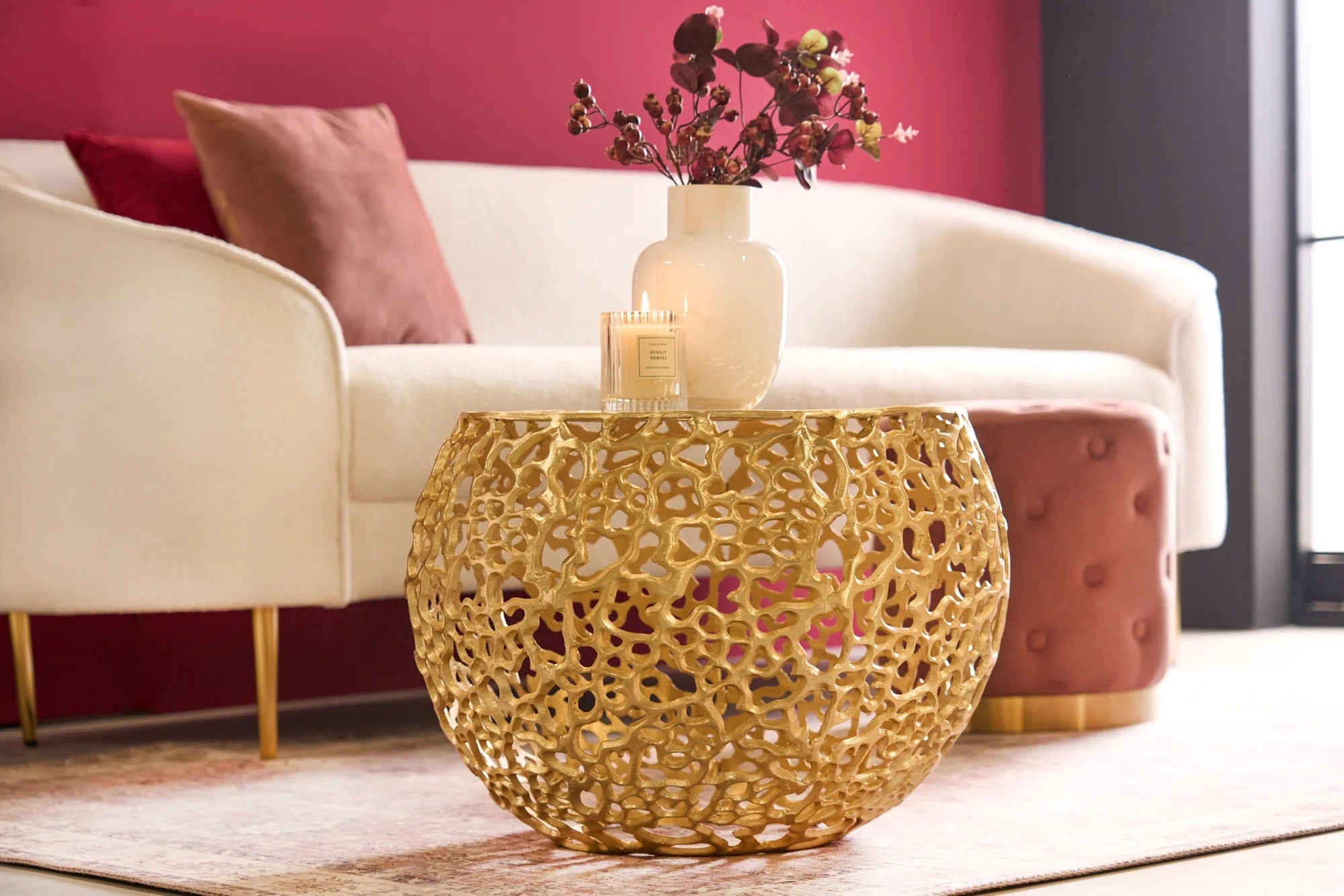 Coffee Table Ambrosia 53cm Metal Gold