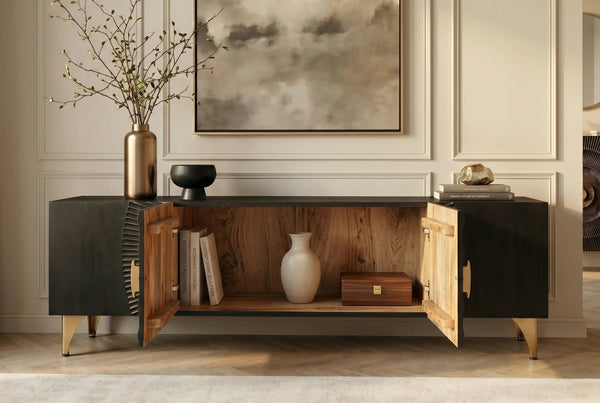 TV Stand Golden Eye 180cm Mango Wood Black