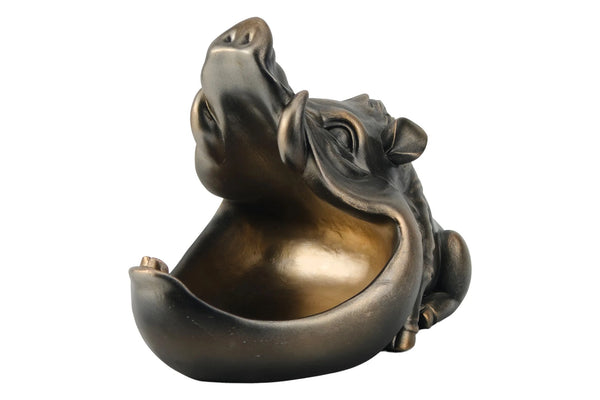 Decoration Sculpture Warthog 32cm Polyresin Bronze
