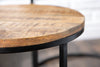 Set Of 2 Round Side Tables Elements 38cm/45cm Mango Wood Natural