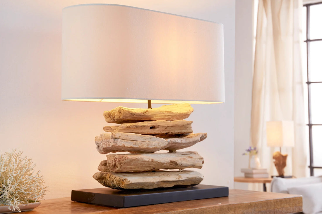 Table Lamp Riverine II 50cm Driftwood Beige