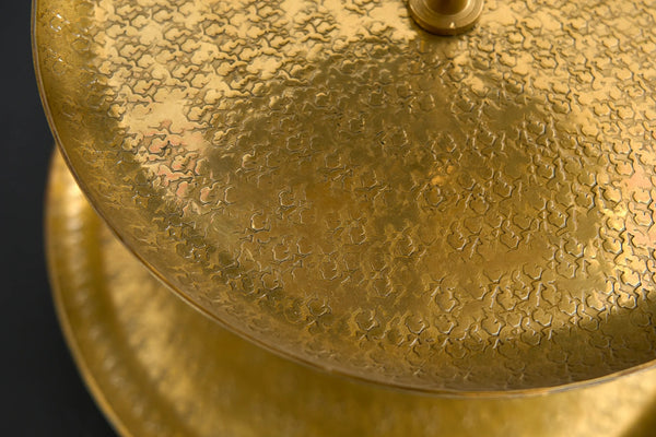 Three Tier Cake Stand Orient 50cm Hammered Metal Gold