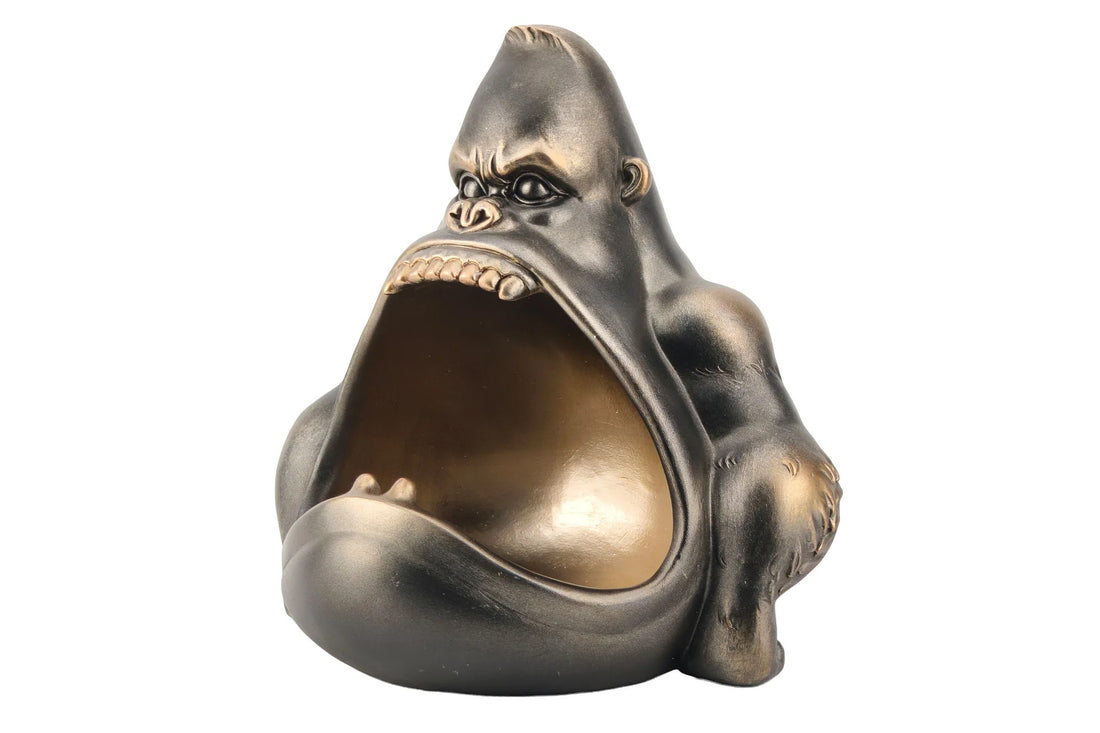 Decoration Bowl King Ape 23cm Polyresin Bronze