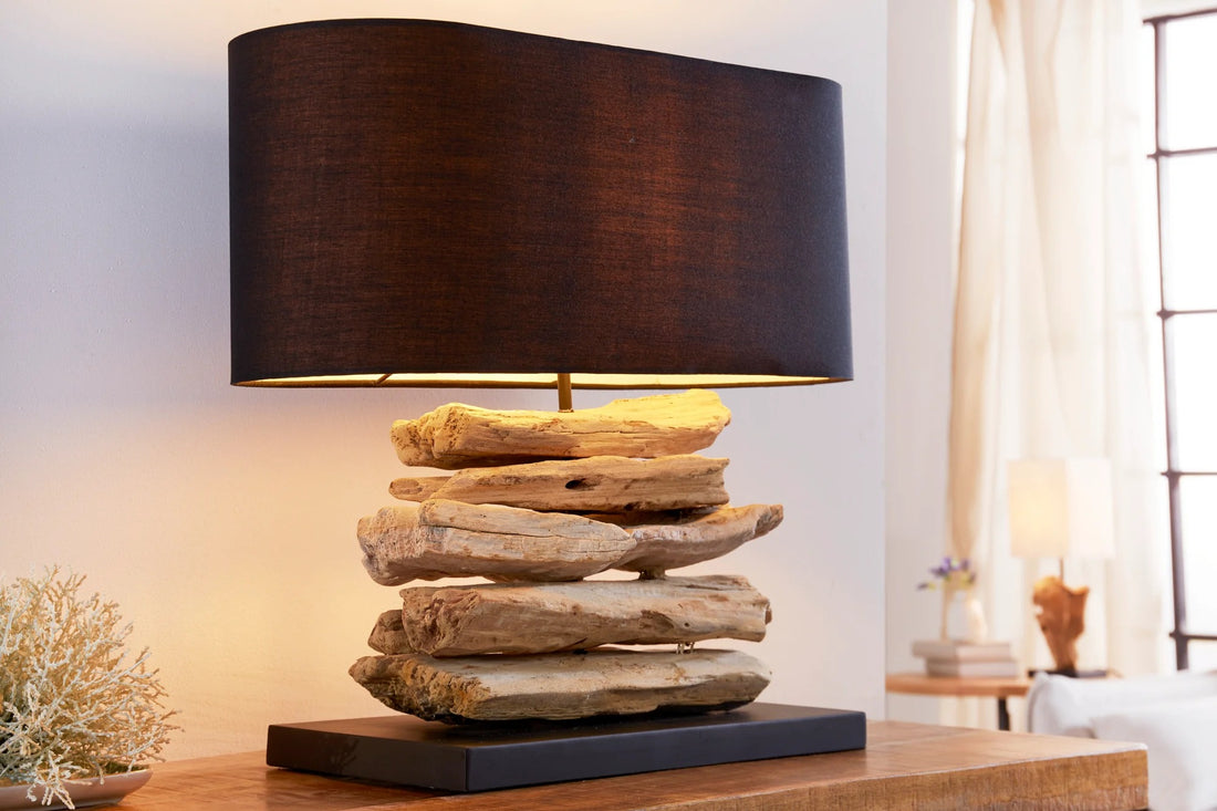 Table Lamp Riverine II 50cm Driftwood Black