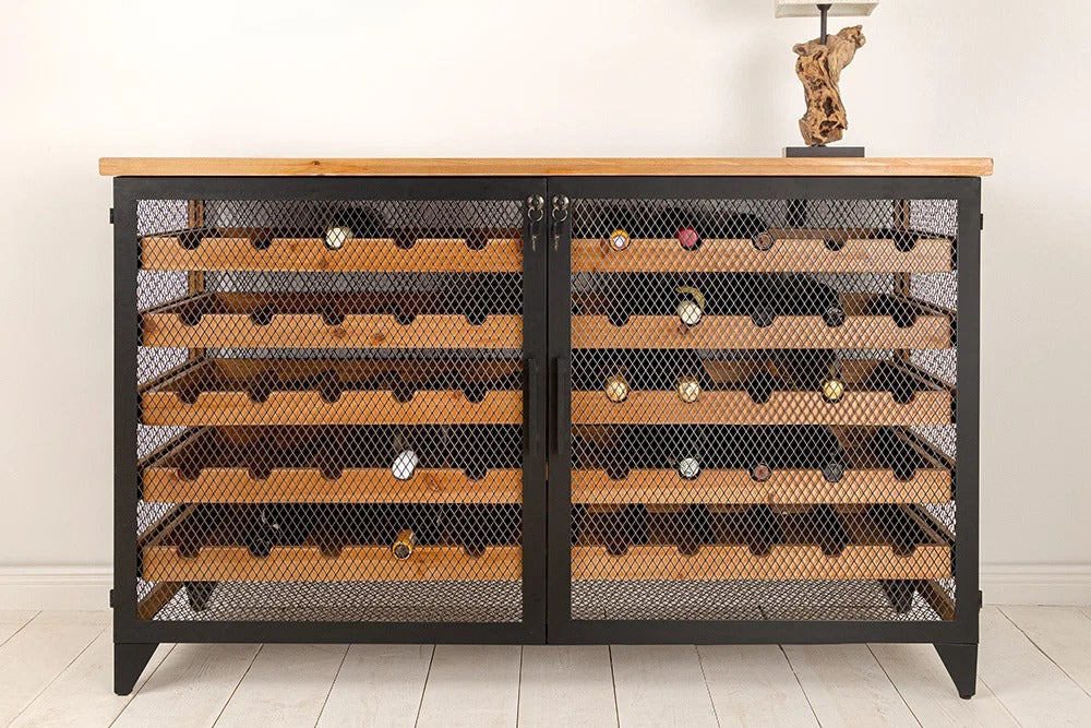 Wine Cabinet Bodega 127cm Fir Wood Natural
