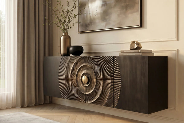Floating Sideboard Golden Eye 177cm Mango Wood Black