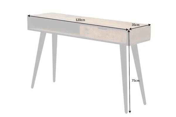 Console Table Industrial 120cm Mango Wood Brown