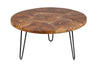 Round Coffee Table Mosaik 70cm Teak Wood Brown
