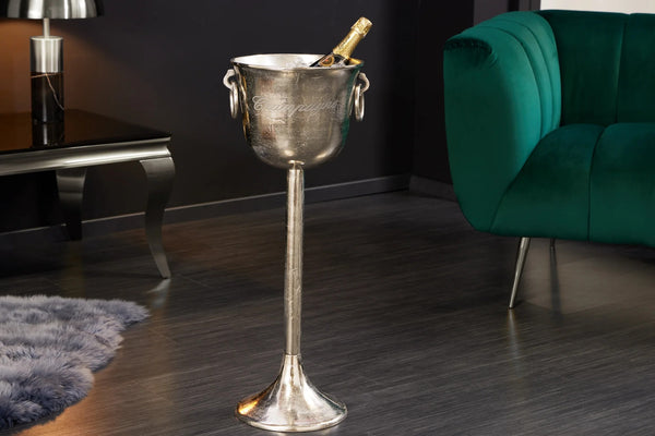 Champagne Cooler 80cm Metal Antique Silver