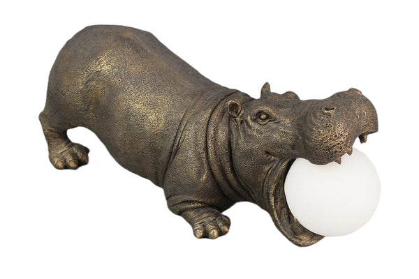 Table Lamp Hippo 45cm Polyresin Black