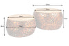 Set Of 2 Round Nesting Coffee Tables 53cm/65cm Stone Mosaic Metal Copper